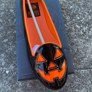 StrangeCvlt Jack-o-lantern Orange & Black flats